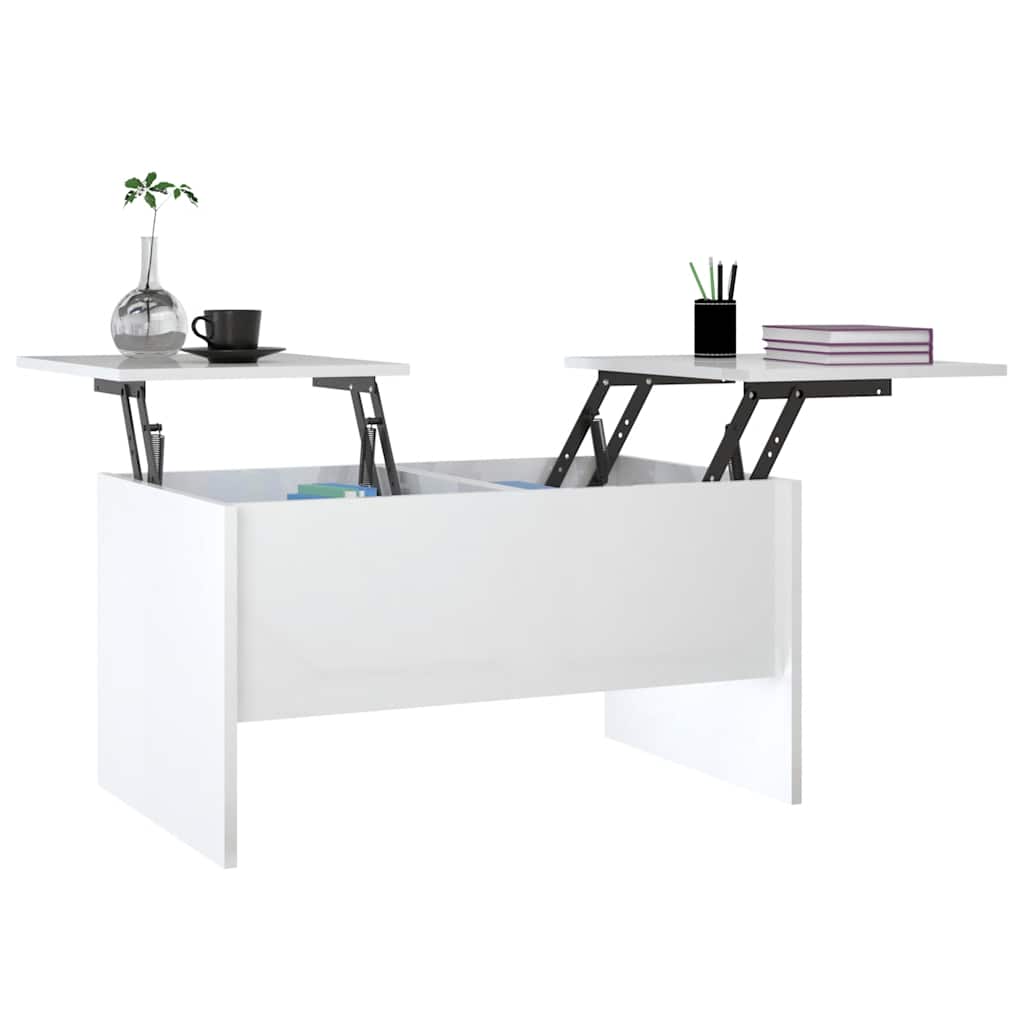vidaXL Couchtisch Hochglanz-Weiß 80x50x42,5 cm Holzwerkstoff