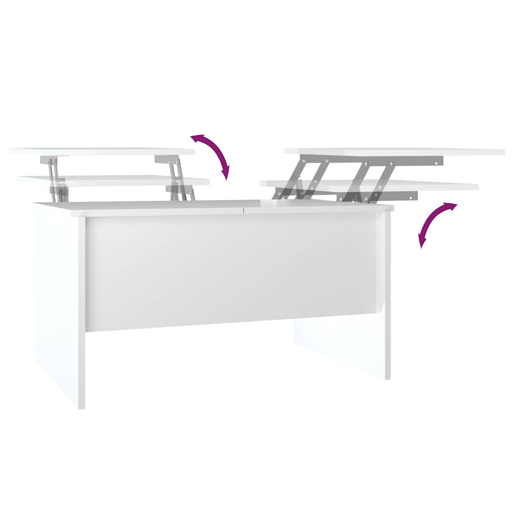 vidaXL Couchtisch Hochglanz-Weiß 80x50x42,5 cm Holzwerkstoff