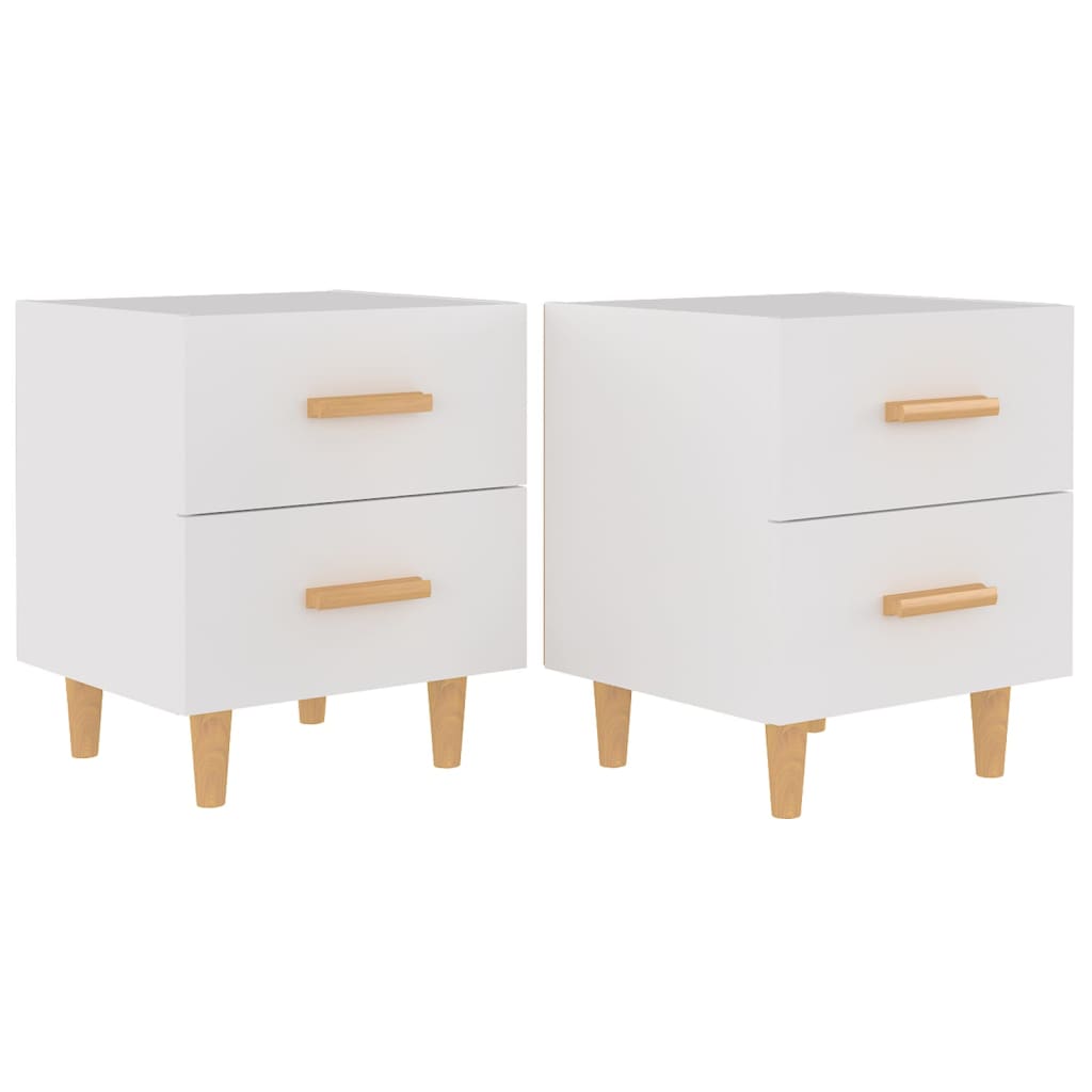 vidaXL Tables de chevet 2 pcs Blanc 40x35x47,5 cm