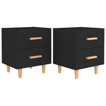 vidaXL Nachttische 2 Stk. Schwarz 40x35x47,5 cm