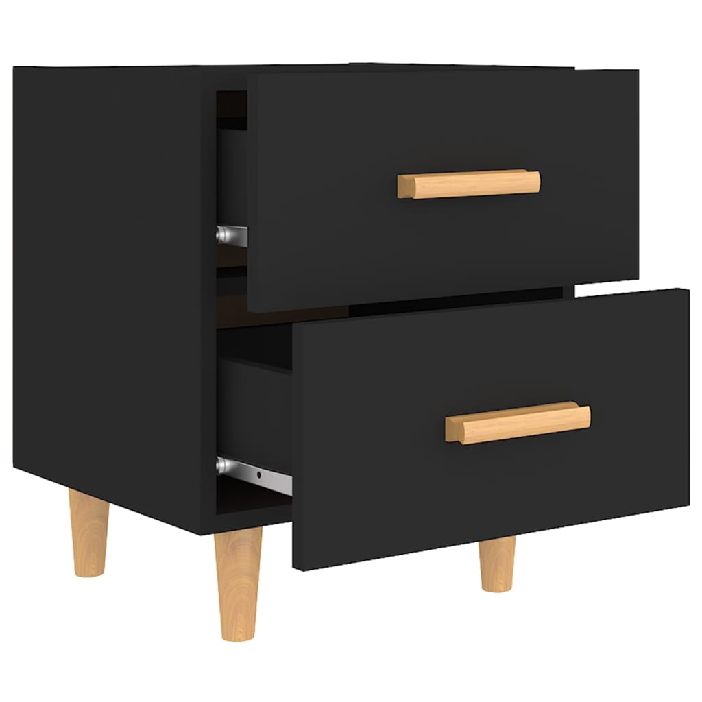 vidaXL Tables de chevet 2 pcs Noir 40x35x47,5 cm