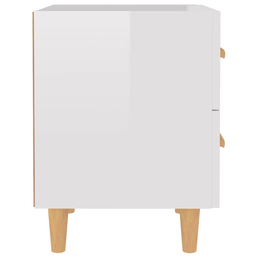 vidaXL Tables de chevet 2 pcs. Blanc brillant 40x35x47,5 cm