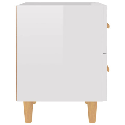 vidaXL Tables de chevet 2 pcs. Blanc brillant 40x35x47,5 cm