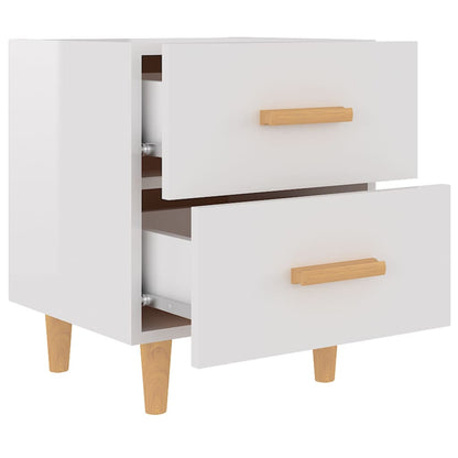 vidaXL Tables de chevet 2 pcs. Blanc brillant 40x35x47,5 cm