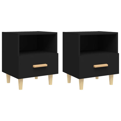 vidaXL Nachttische 2 Stk. Schwarz 40x35x47 cm