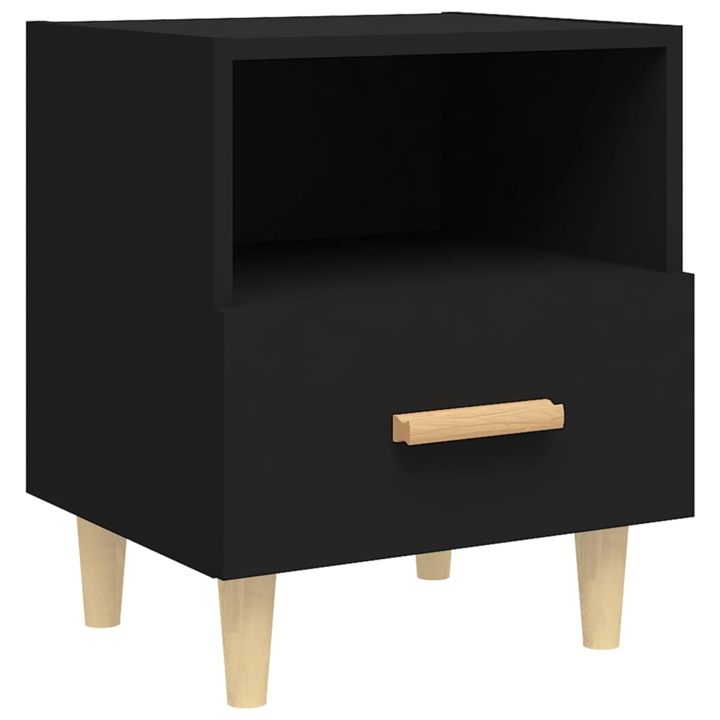 vidaXL Nachttische 2 Stk. Schwarz 40x35x47 cm