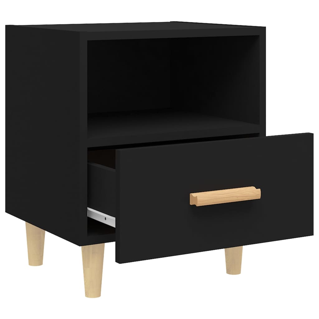 vidaXL Nachttische 2 Stk. Schwarz 40x35x47 cm