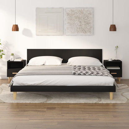 vidaXL Nachttische 2 Stk. Schwarz 40x35x47 cm
