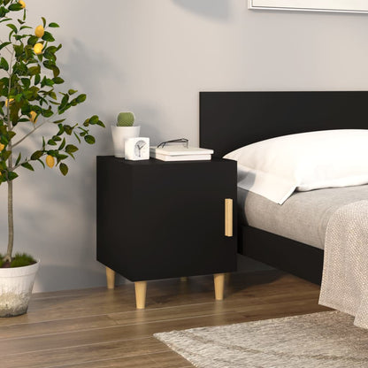 vidaXL Nachttische 2 Stk. Schwarz Holzwerkstoff