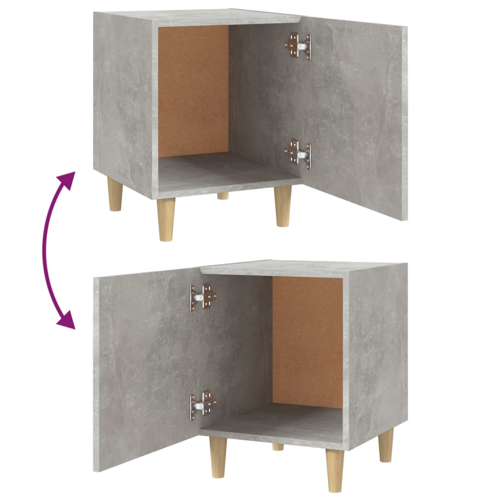 vidaXL Table de chevet gris béton en bois d'ingénierie