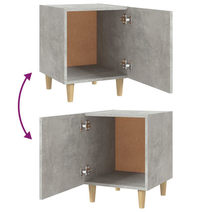 vidaXL Table de chevet gris béton en bois d'ingénierie