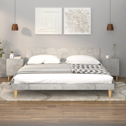 vidaXL Table de chevet gris béton en bois d'ingénierie