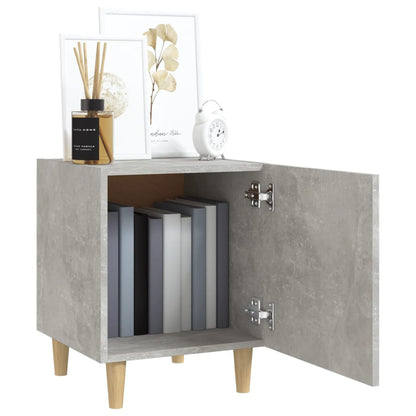vidaXL Table de chevet gris béton en bois d'ingénierie