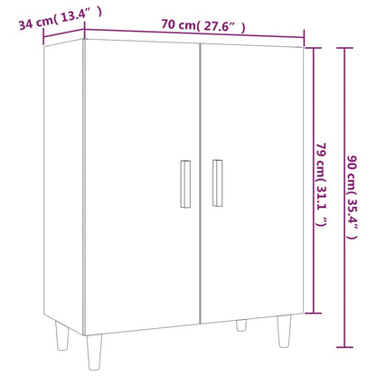 vidaXL Buffet Gris Ciment 70x34x90 cm Bois d'ingénierie