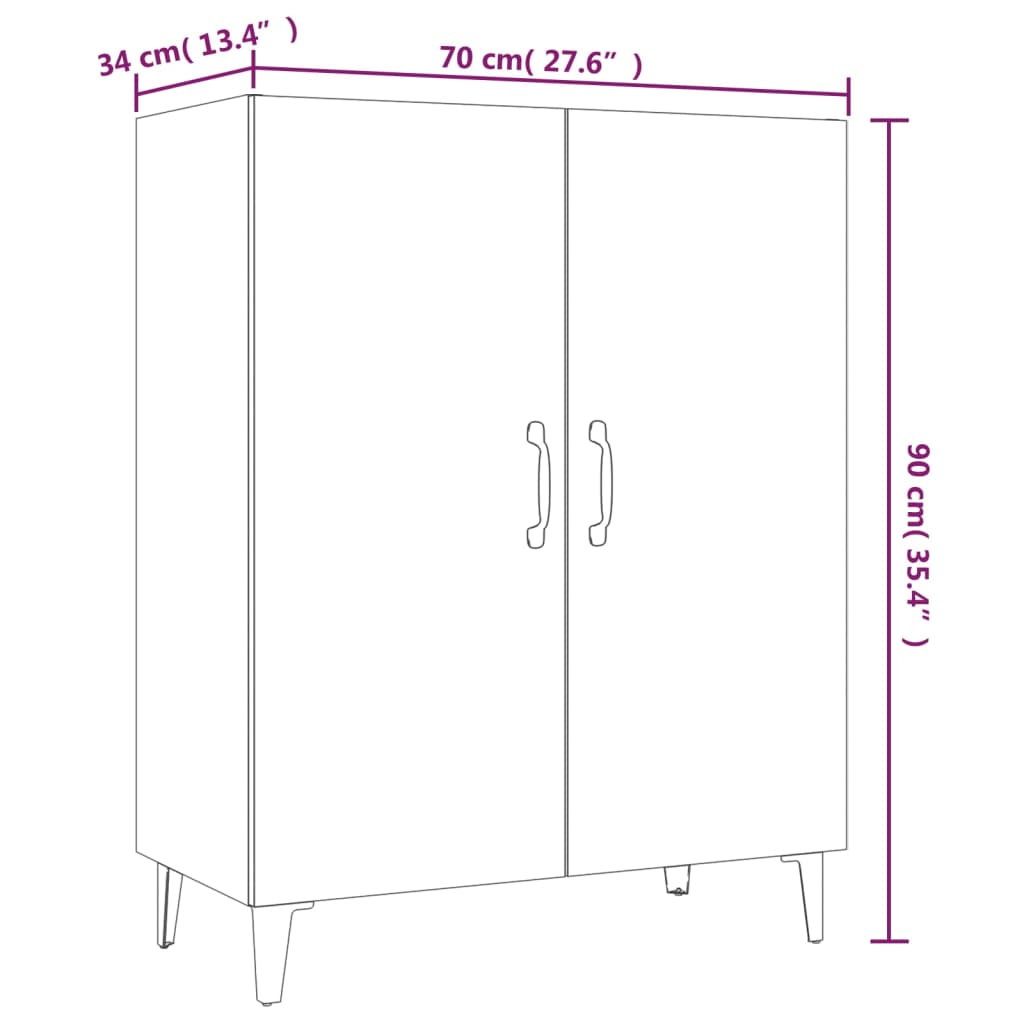 vidaXL Buffet blanc 70x34x90 cm Aggloméré
