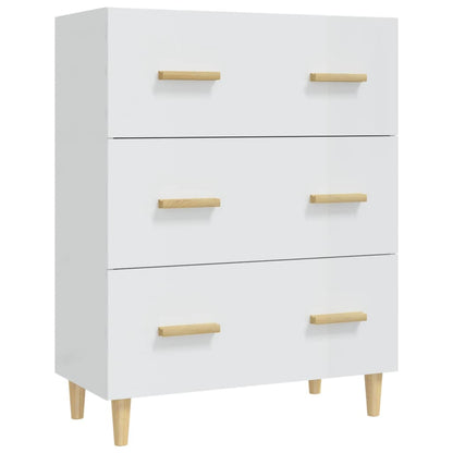 vidaXL Buffet haut brillant blanc 70x34x90 cm Bois d'ingénierie