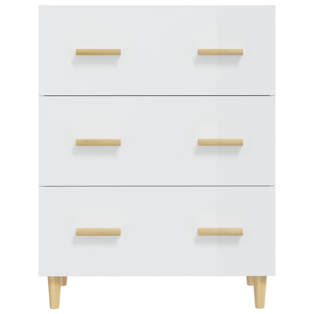 vidaXL Buffet haut brillant blanc 70x34x90 cm Bois d'ingénierie