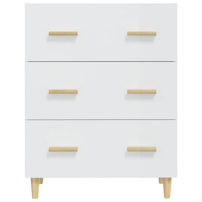 vidaXL Buffet haut brillant blanc 70x34x90 cm Bois d'ingénierie