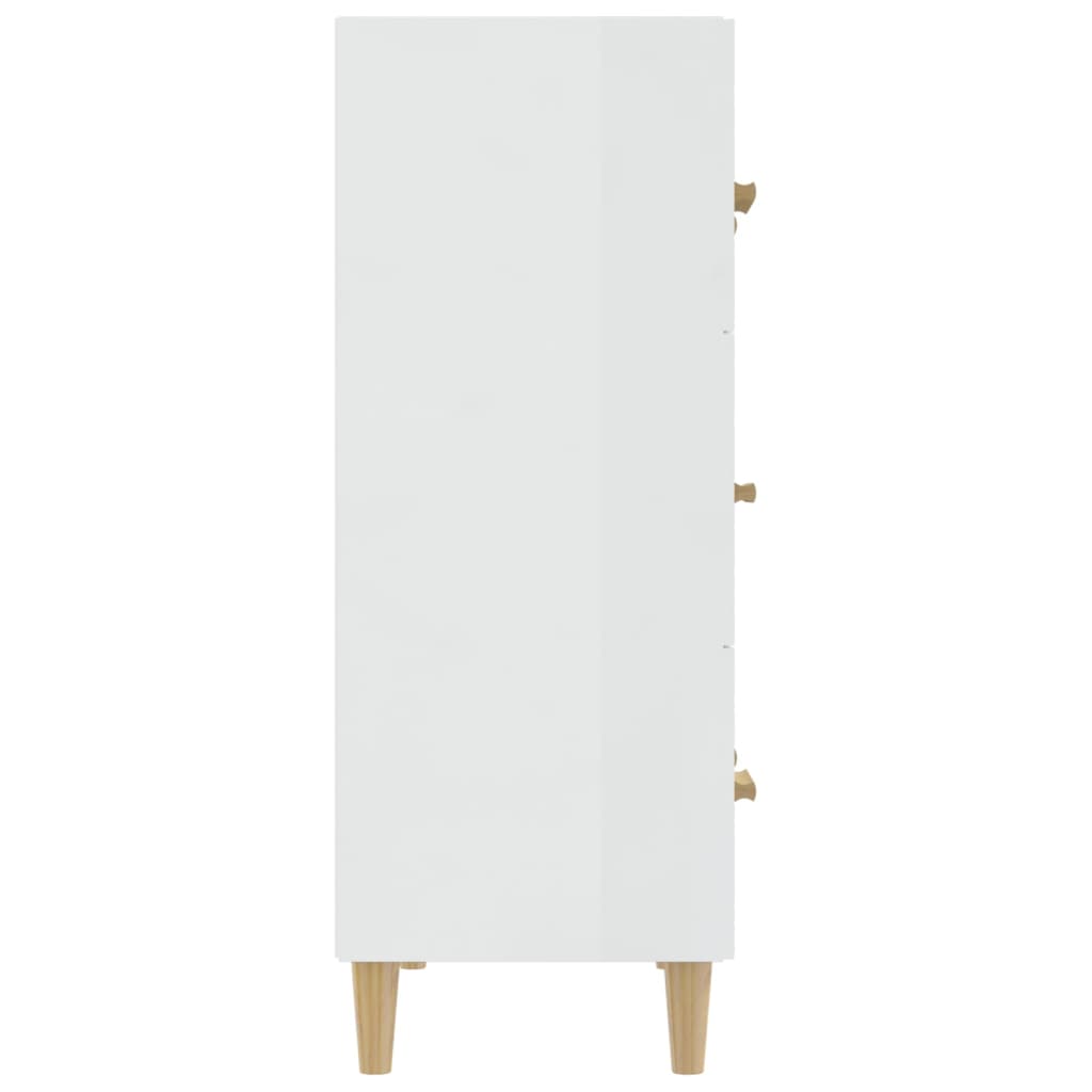 vidaXL Buffet haut brillant blanc 70x34x90 cm Bois d'ingénierie