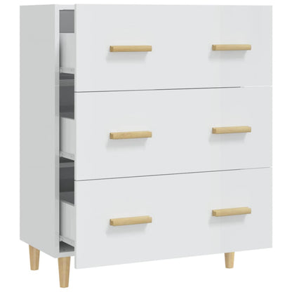 vidaXL Buffet haut brillant blanc 70x34x90 cm Bois d'ingénierie