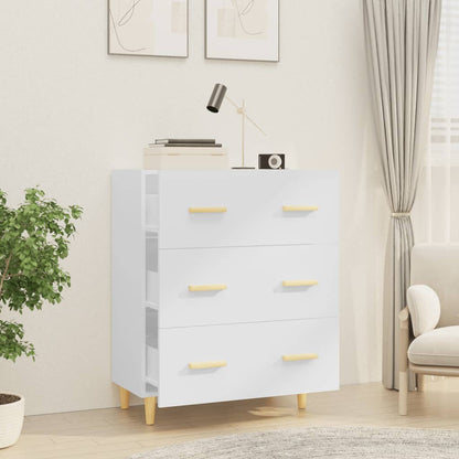 vidaXL Buffet haut brillant blanc 70x34x90 cm Bois d'ingénierie