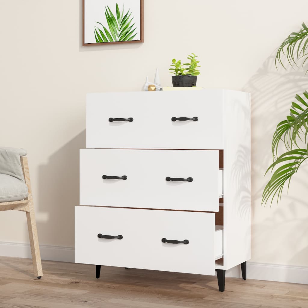 vidaXL Buffet blanc 69,5x34x90 cm en bois d'ingénierie