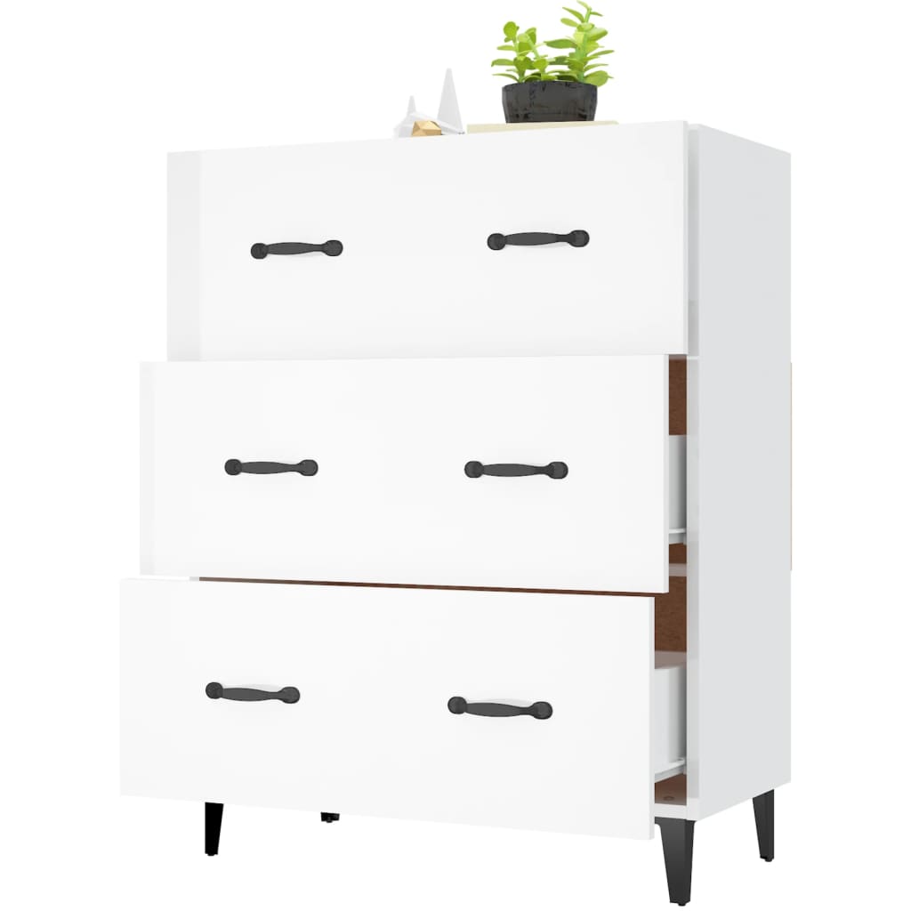 vidaXL Sideboard Hochglanz-Weiß 69,5x34x90 cm Holzwerkstoff