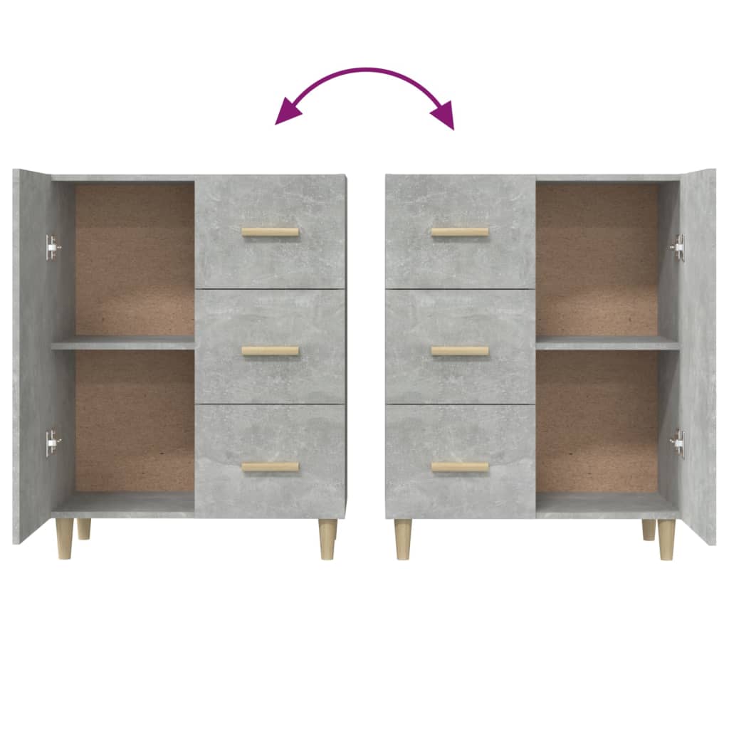 vidaXL Sideboard Betongrau 69,5x34x90 cm Holzwerkstoff