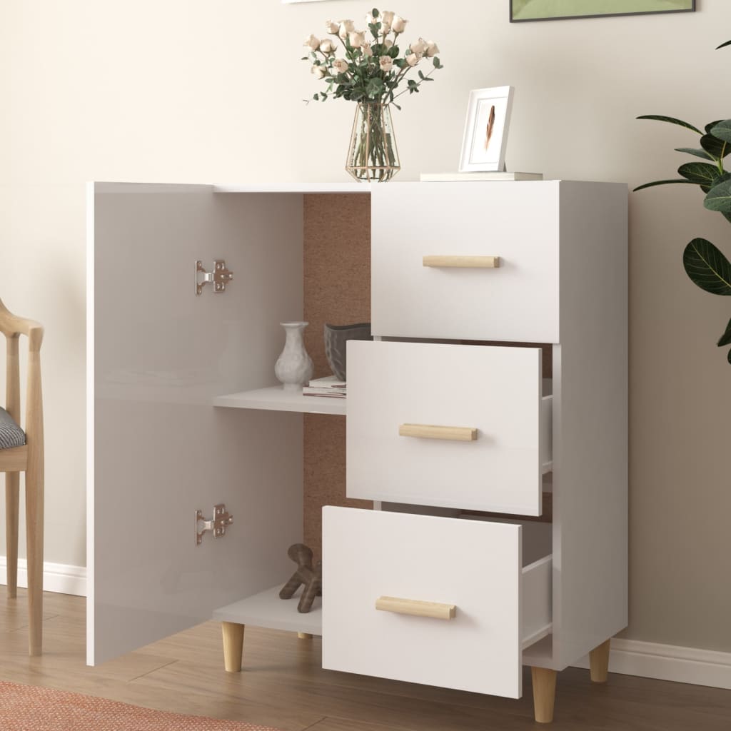 vidaXL Sideboard Hochglanz-Weiß 69,5x34x90 cm Holzwerkstoff