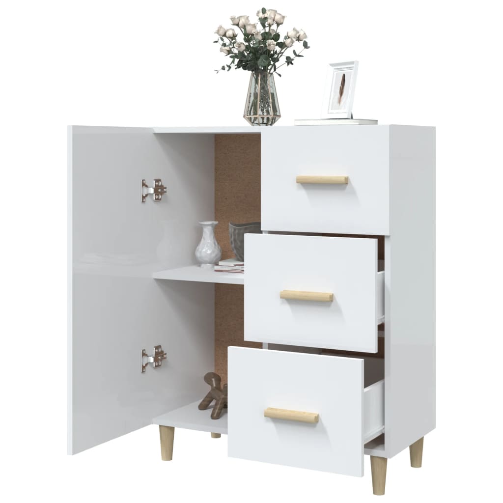 vidaXL Sideboard Hochglanz-Weiß 69,5x34x90 cm Holzwerkstoff