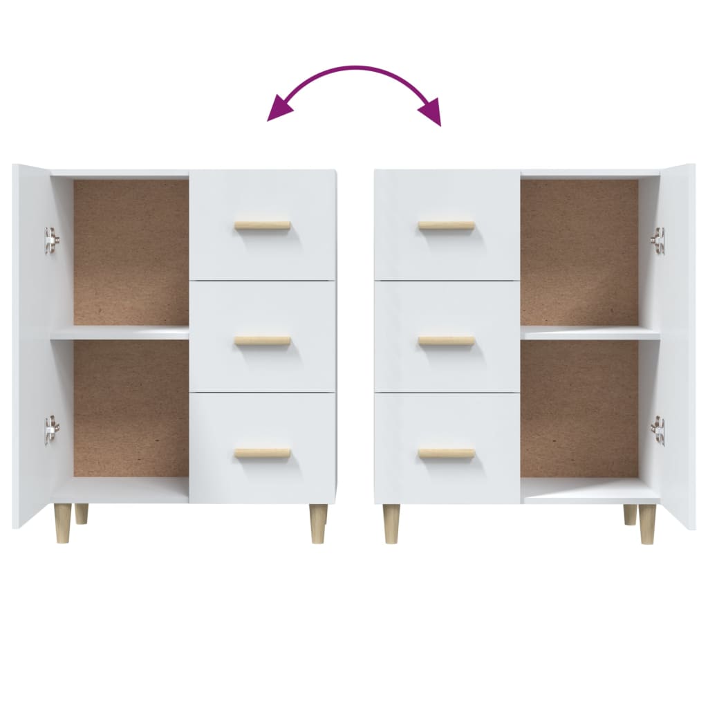 vidaXL Sideboard Hochglanz-Weiß 69,5x34x90 cm Holzwerkstoff