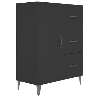 vidaXL Commode noire 69,5x34x90 cm en bois d'ingénierie