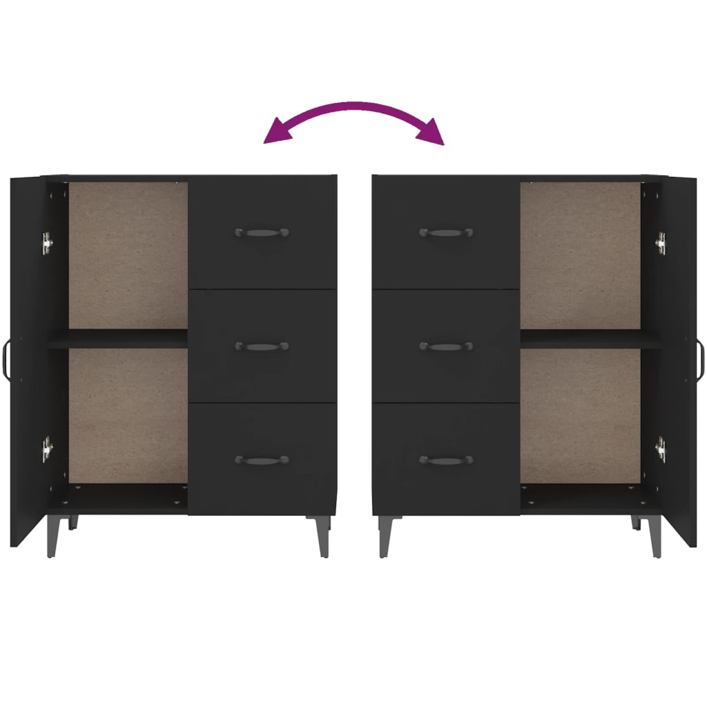 vidaXL Sideboard Schwarz 69,5x34x90 cm Holzwerkstoff
