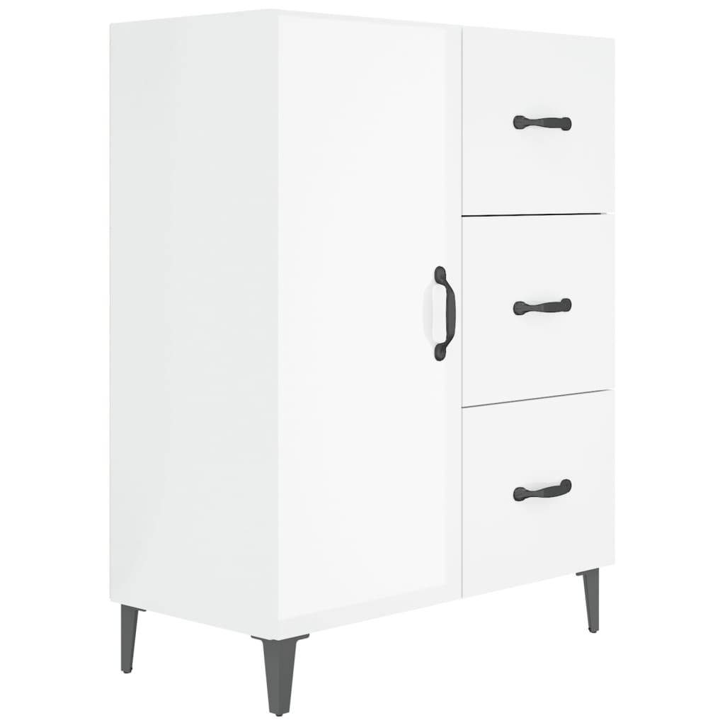 vidaXL Buffet blanc brillant 69,5x34x90 cm Bois d'ingénierie