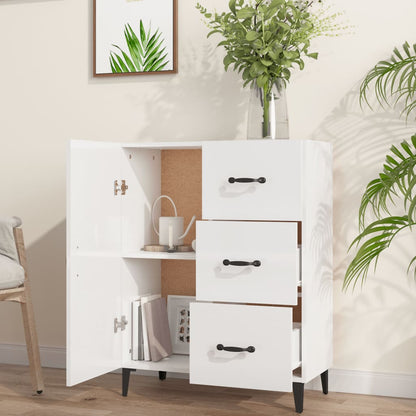 vidaXL Buffet blanc brillant 69,5x34x90 cm Bois d'ingénierie