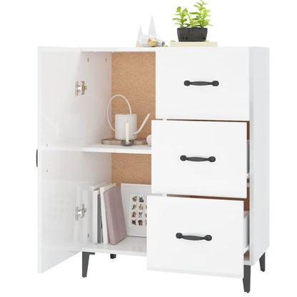 vidaXL Buffet blanc brillant 69,5x34x90 cm Bois d'ingénierie