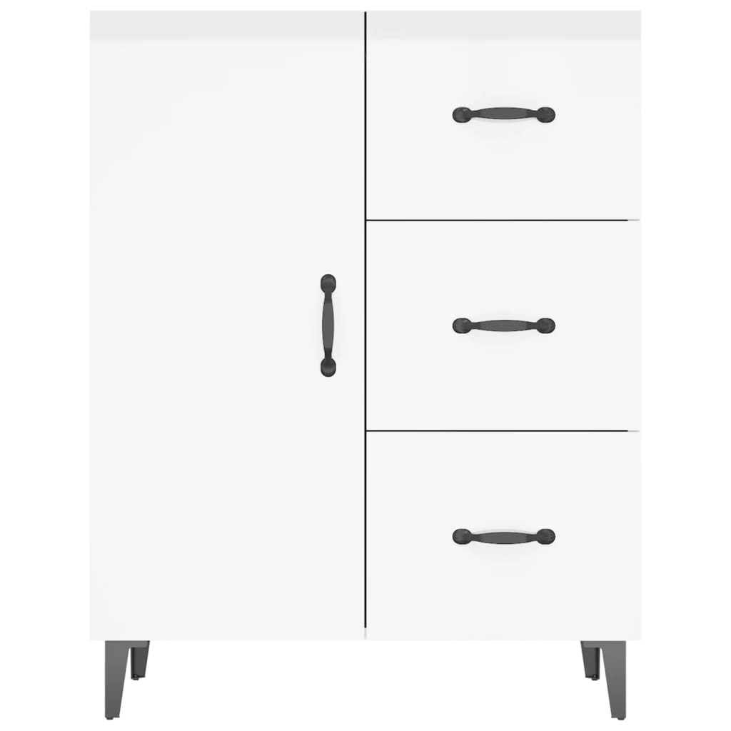 vidaXL Buffet blanc brillant 69,5x34x90 cm Bois d'ingénierie