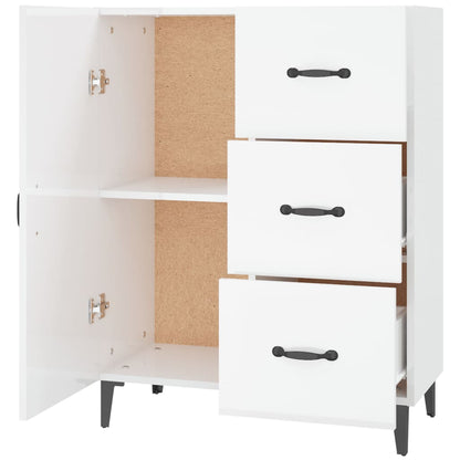 vidaXL Buffet blanc brillant 69,5x34x90 cm Bois d'ingénierie