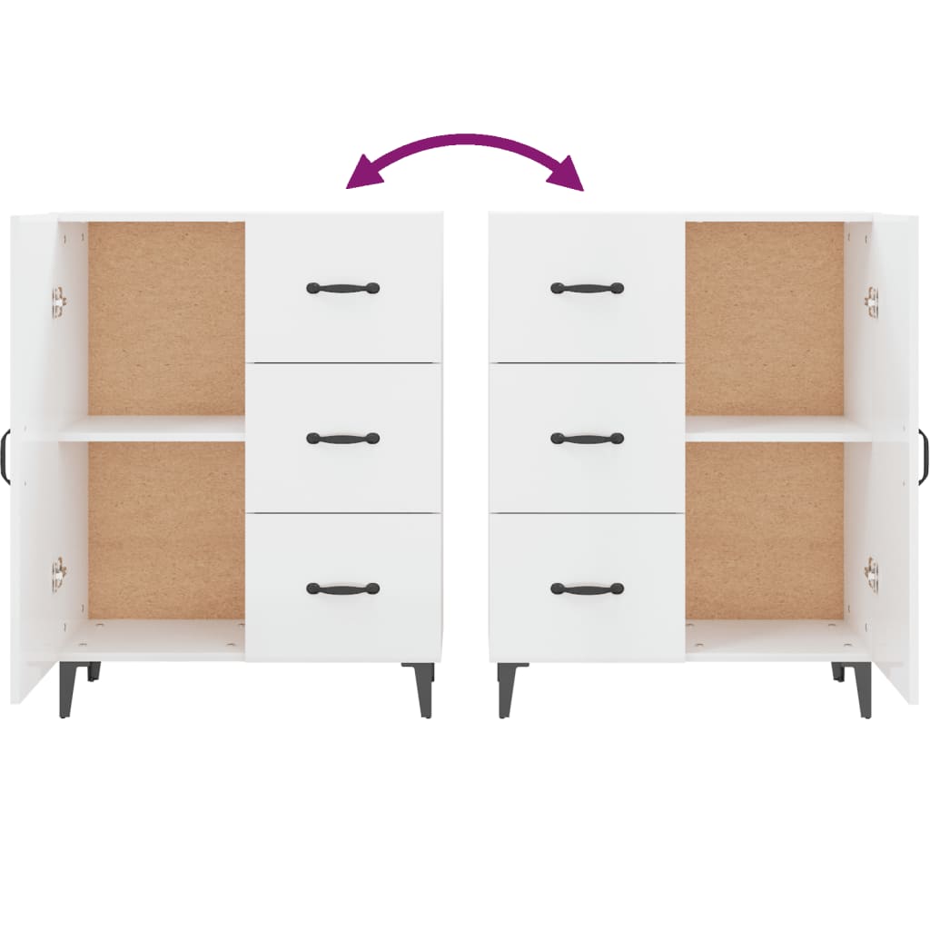 vidaXL Buffet blanc brillant 69,5x34x90 cm Bois d'ingénierie