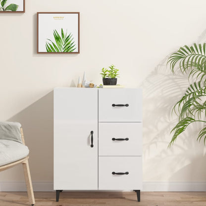 vidaXL Buffet blanc brillant 69,5x34x90 cm Bois d'ingénierie