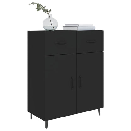 vidaXL Commode noire 69,5x34x90 cm en bois d'ingénierie