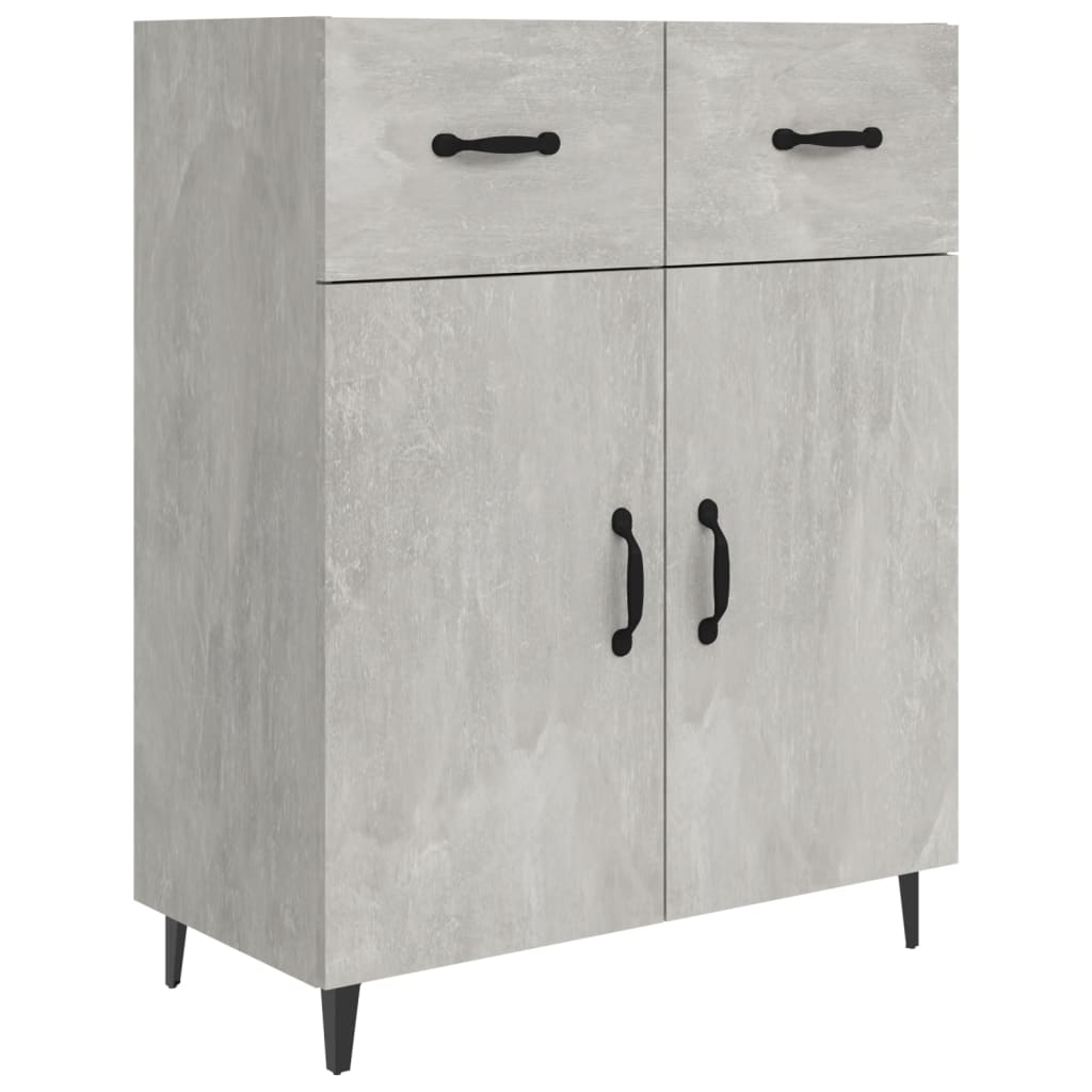vidaXL Buffet gris béton 69,5x34x90 cm Bois d'ingénierie
