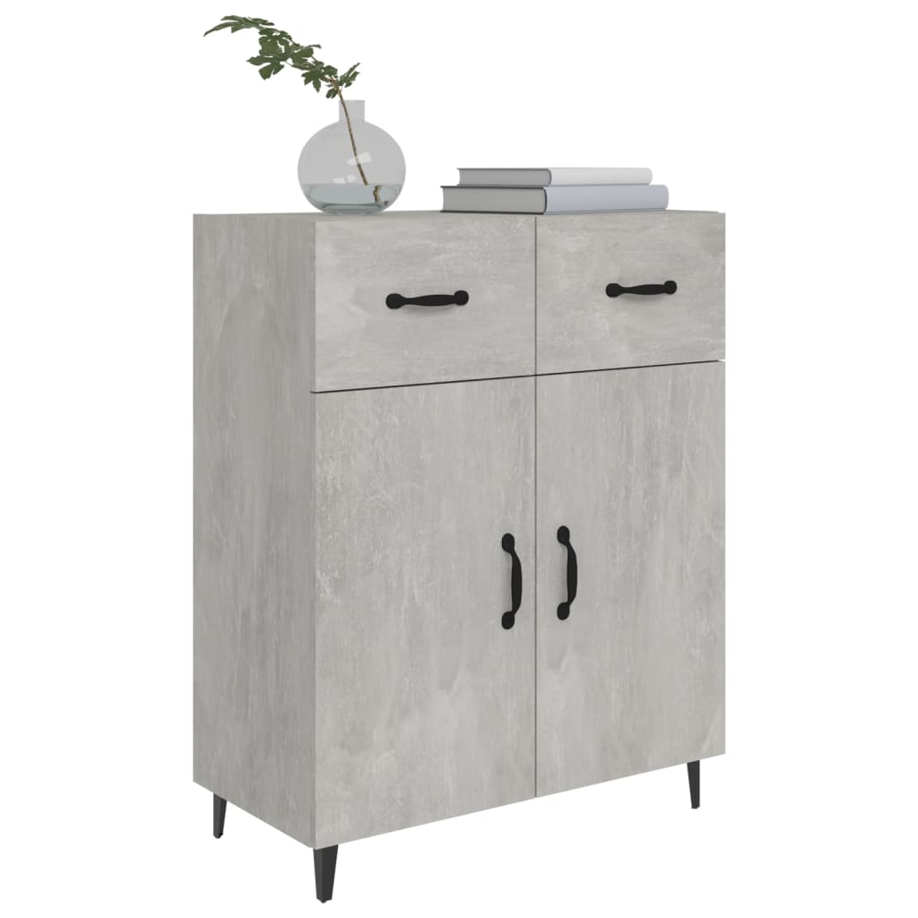 vidaXL Buffet gris béton 69,5x34x90 cm Bois d'ingénierie