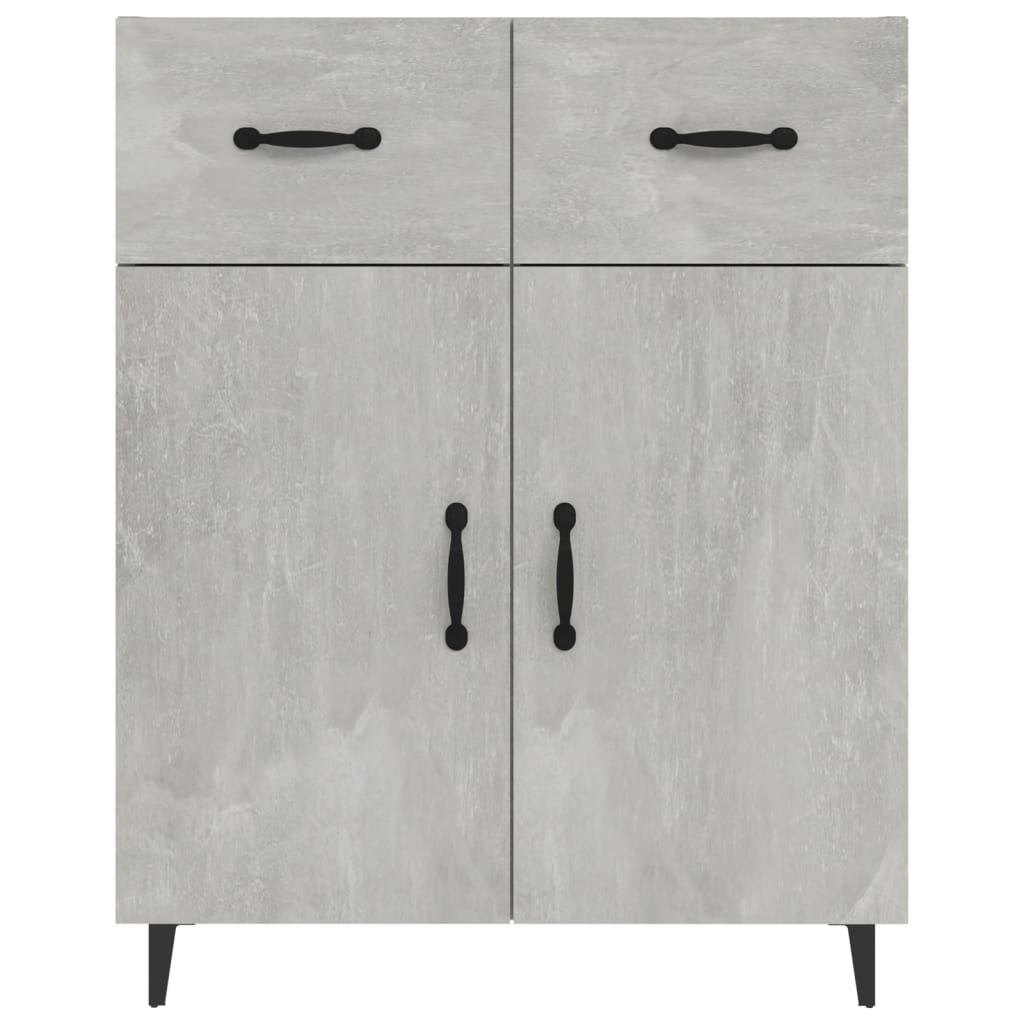 vidaXL Buffet gris béton 69,5x34x90 cm Bois d'ingénierie