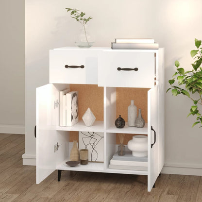 vidaXL Buffet blanc brillant 69,5x34x90 cm Bois d'ingénierie