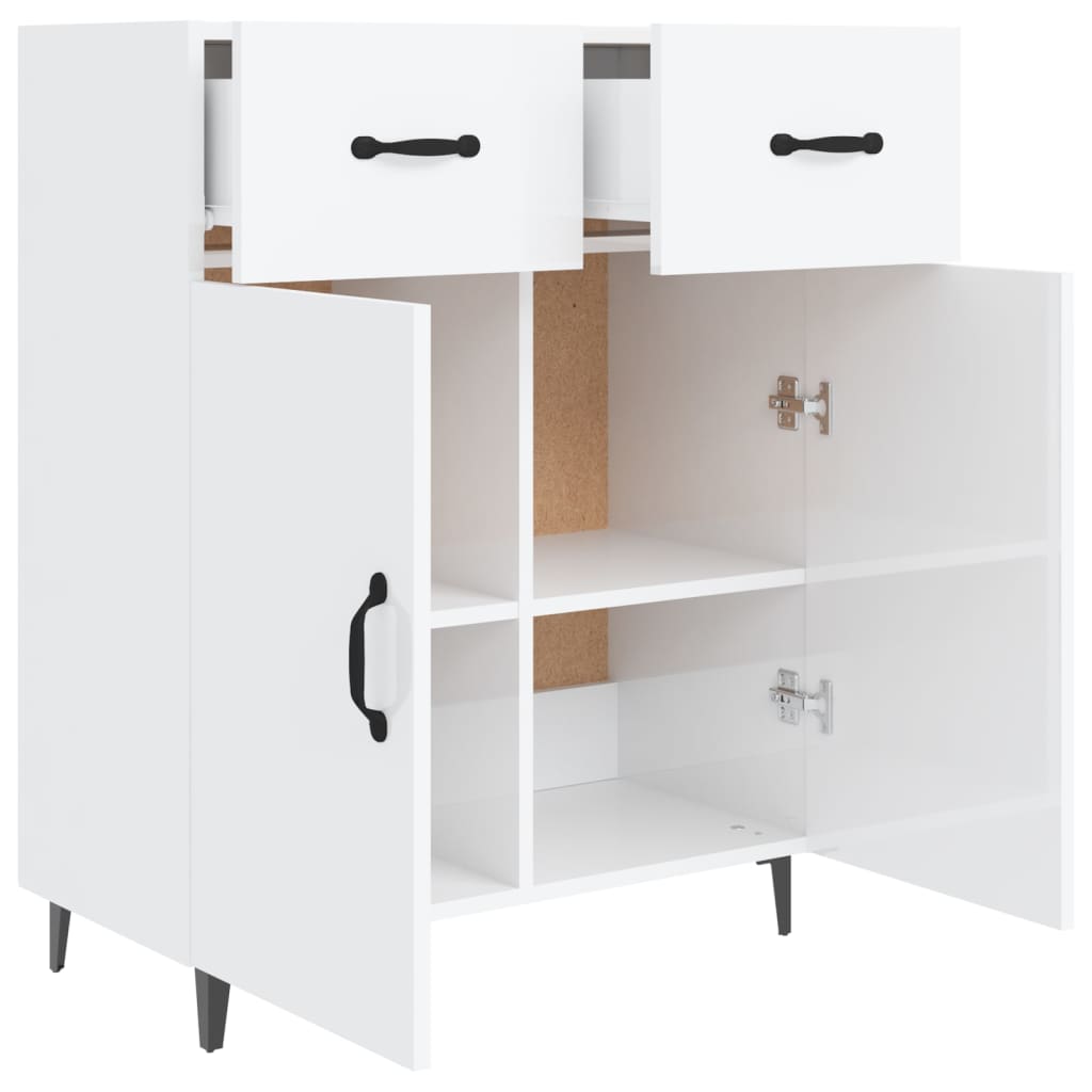 vidaXL Buffet blanc brillant 69,5x34x90 cm Bois d'ingénierie