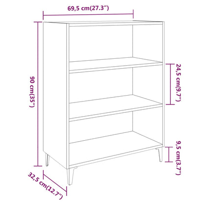 vidaXL Bahut gris béton 69,5x32,5x90 cm Bois d'ingénierie