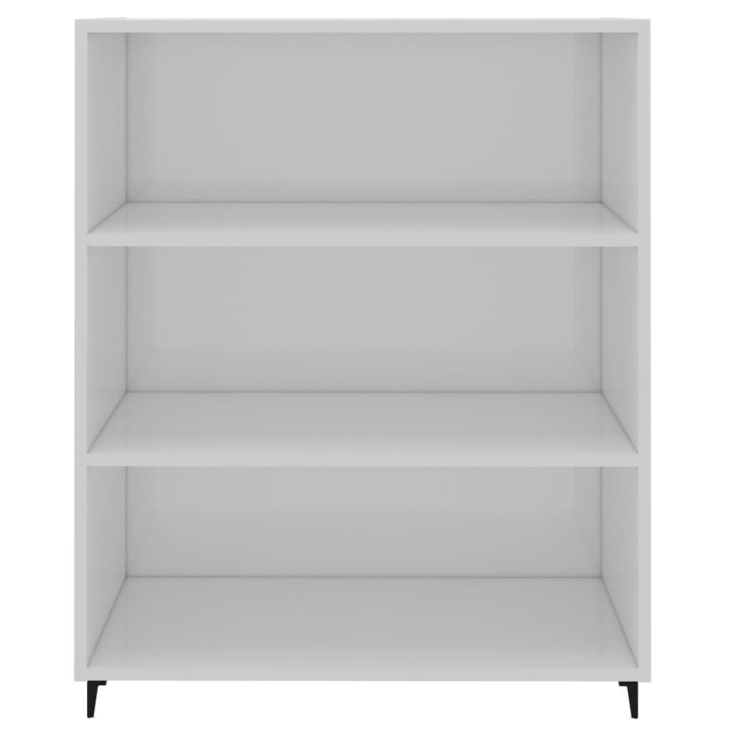 vidaXL Buffet haut brillant blanc 69,5x32,5x90 cm Bois d'ingénierie