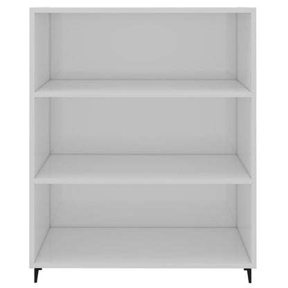 vidaXL Buffet haut brillant blanc 69,5x32,5x90 cm Bois d'ingénierie