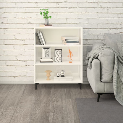 vidaXL Buffet haut brillant blanc 69,5x32,5x90 cm Bois d'ingénierie
